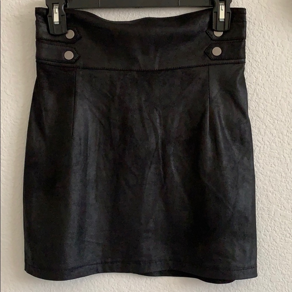 HM leather like material high waist skirt 6